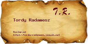 Tordy Radamesz névjegykártya